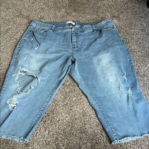 Distressed Blue Jeans